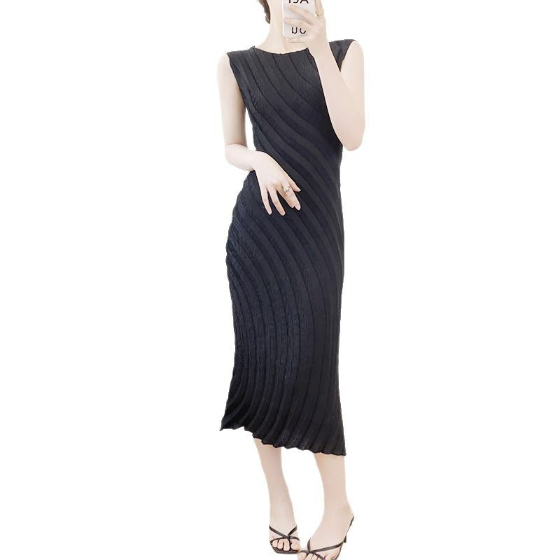 Pleated Womens Dress Casual Long Skirt