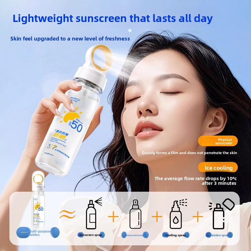 Whitening sunscreen spray