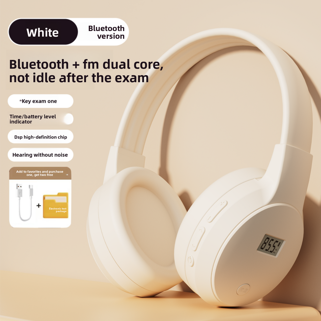 CET Exam Headphones with FM Radio and Bluetooth