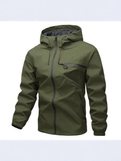 Hooded loose-fitting jacket