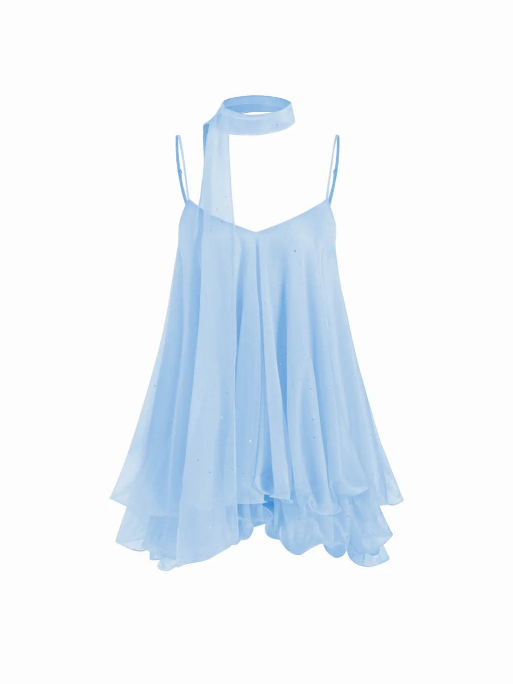 chiffon halter-neck dress