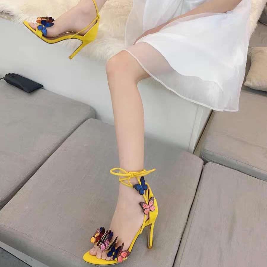 Strappy Butterfly High-Heeled Sandals