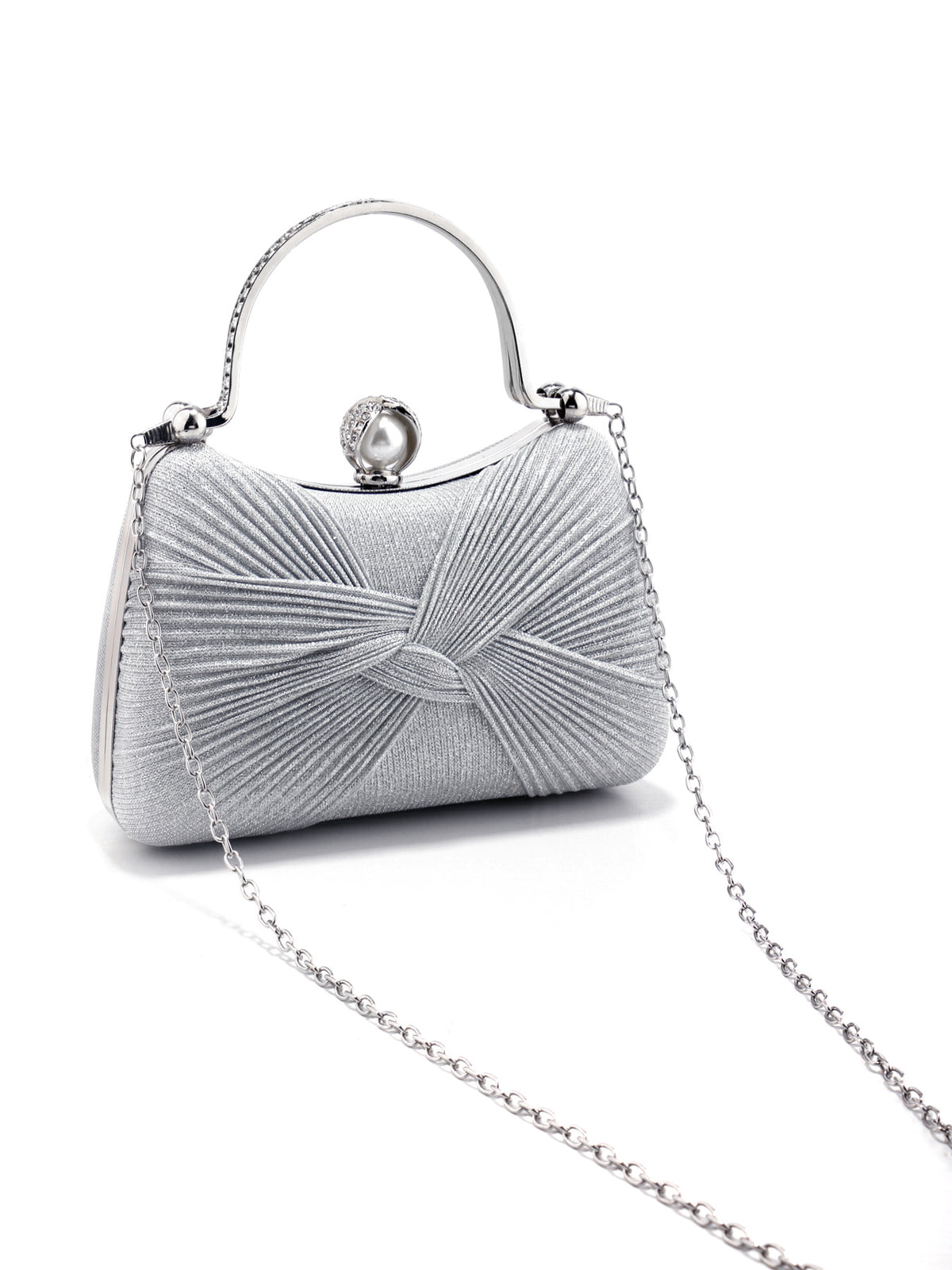 Women's Pleated Evening Bag Versatile Chain Clutch Crossbody Handbag