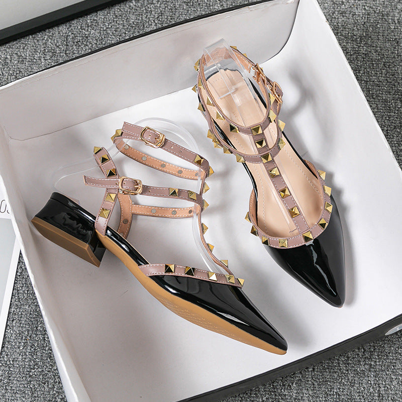 Women's Pointed Toe Mid-Heel Sandals