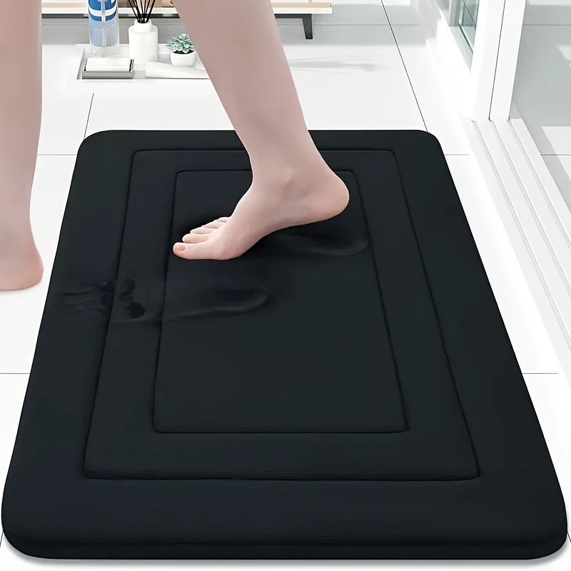 Back Pattern Coral Fleece Bathroom Floor Mat