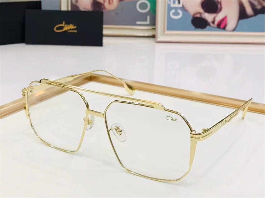 Metallic black full-frame glasses