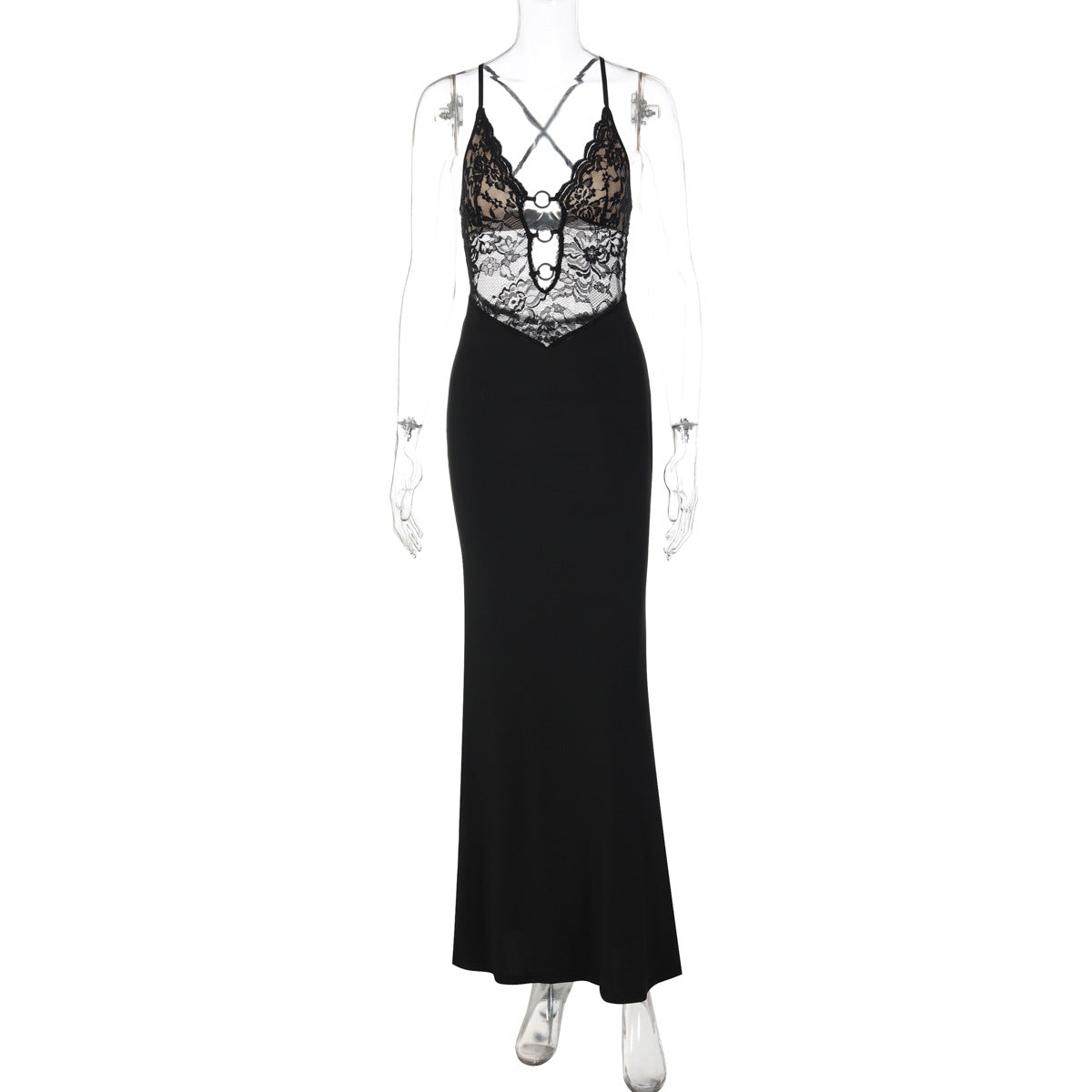 Fashionable halter top long dress