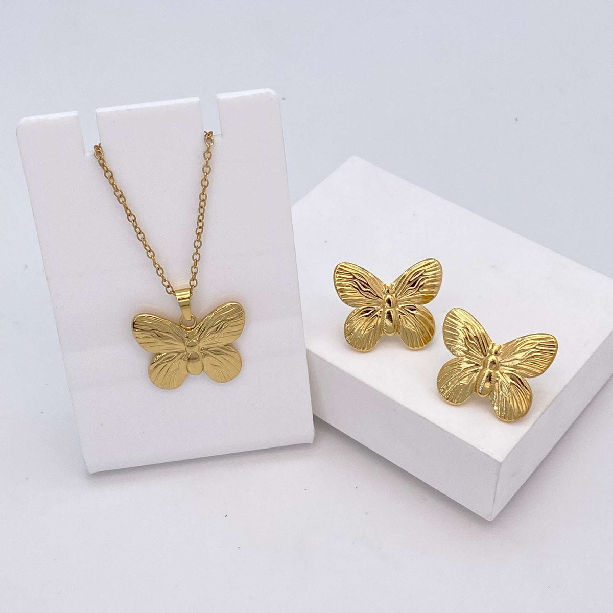 Stainless Steel Earrings and Necklace