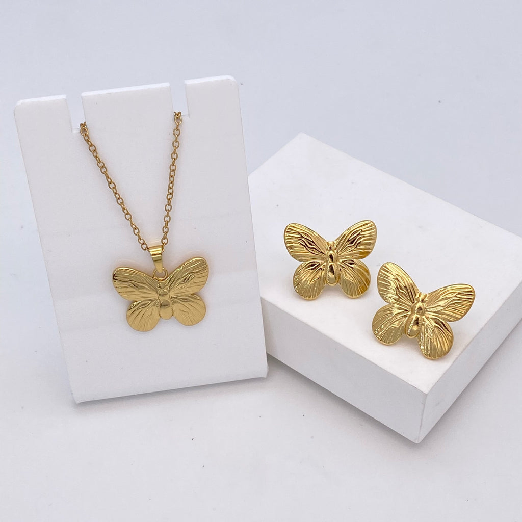 Stainless Steel Earrings and Necklace