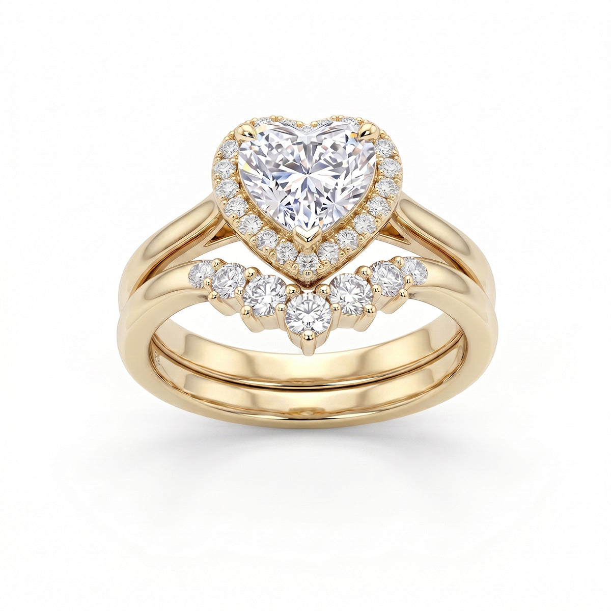 Women's heart-shaped zirconium ring