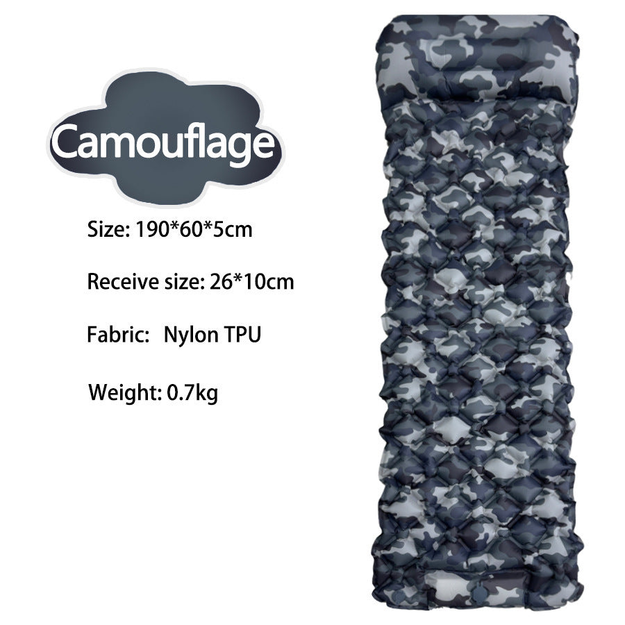 Ultra-Light Foot-Operated Automatic Inflatable Camping Mattress with Pillow