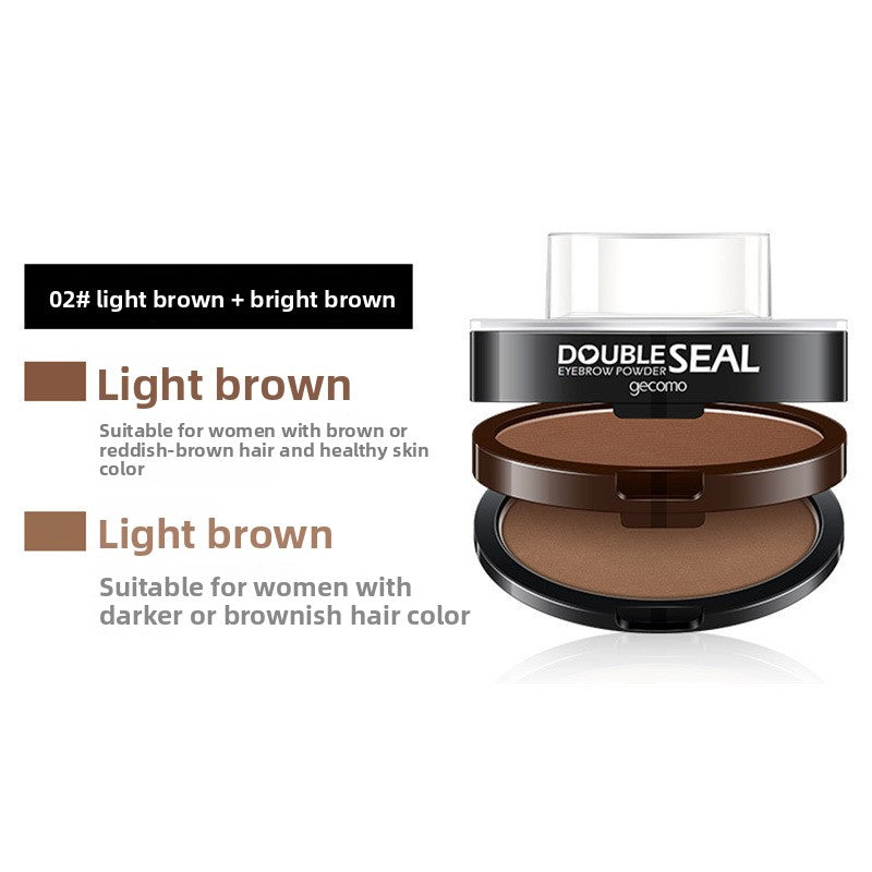 Double-layer, double-color lazy-person stamp mascara powder