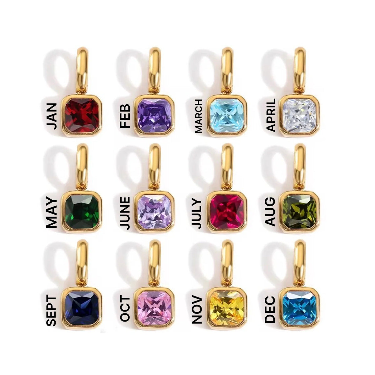 Customizable Birthstone Zircon Pendant Necklace
