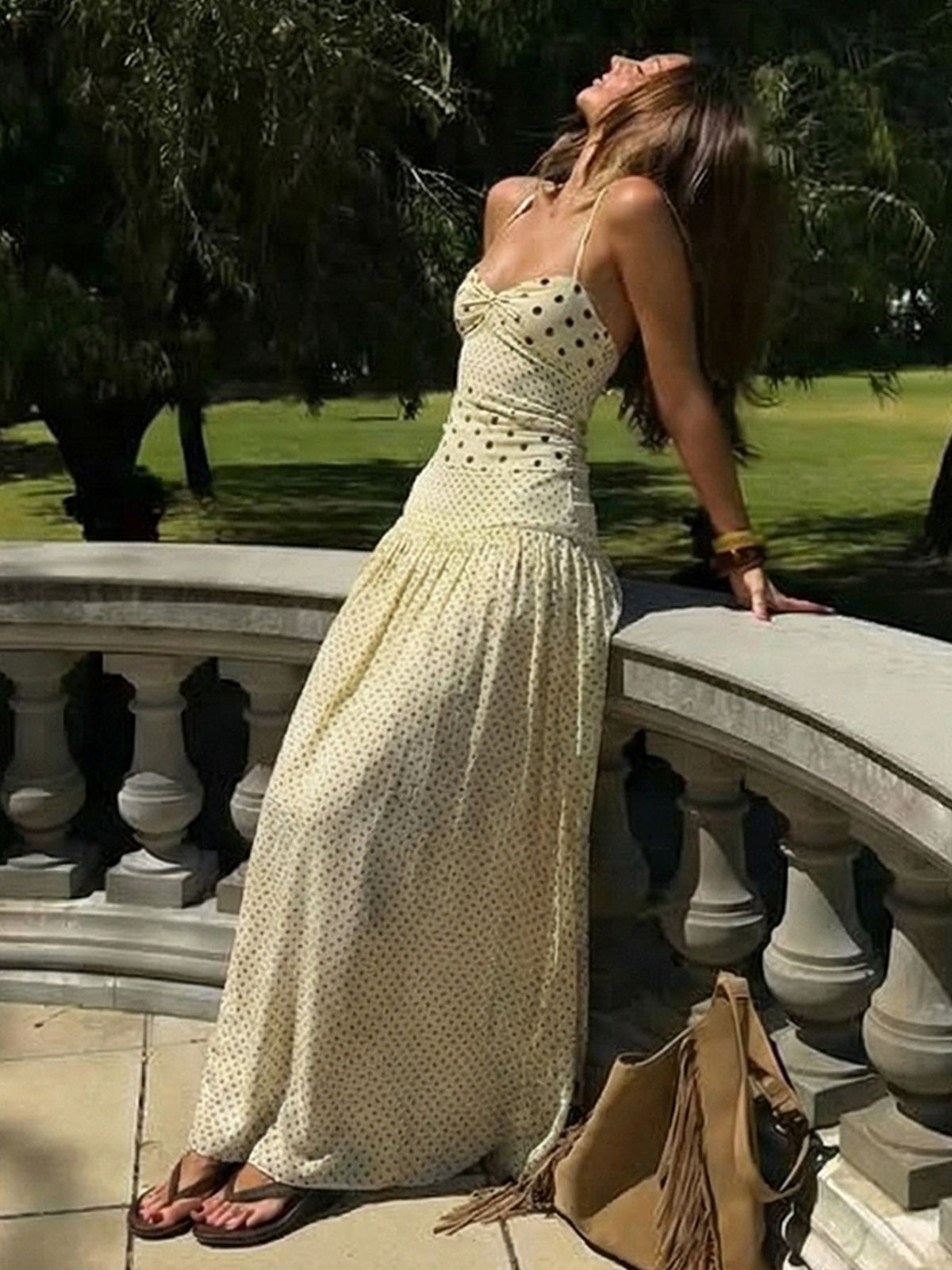 Women's Polka Dot Halter Neck Dress