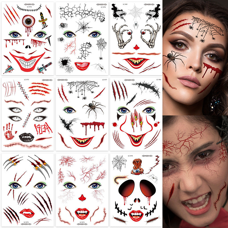 Halloween Scar Face Stickers Horror Makeup Set