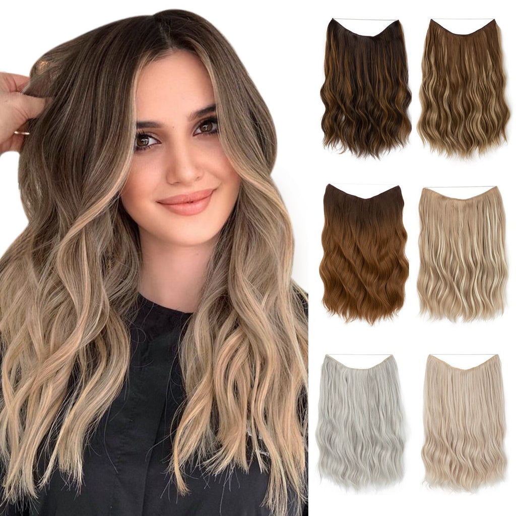 Synthetic Hair Extensions Long Wavy Clip-in