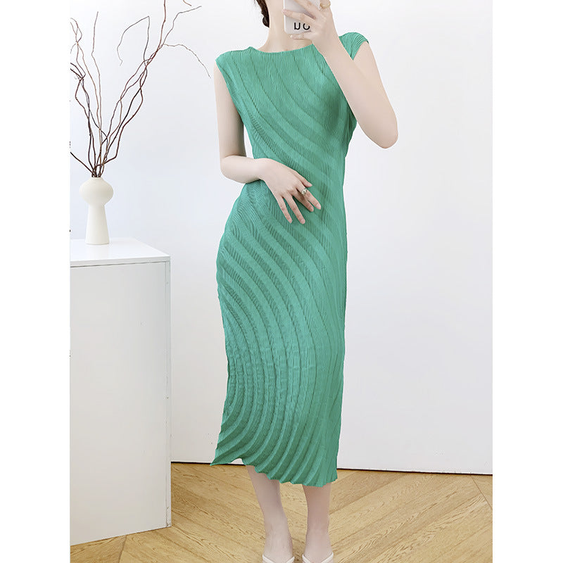Pleated Womens Dress Casual Long Skirt