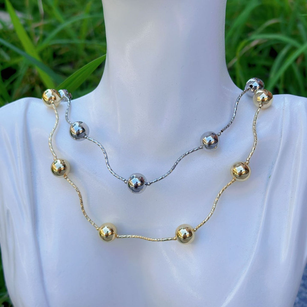 Geometric Bead Copper Plated Necklace