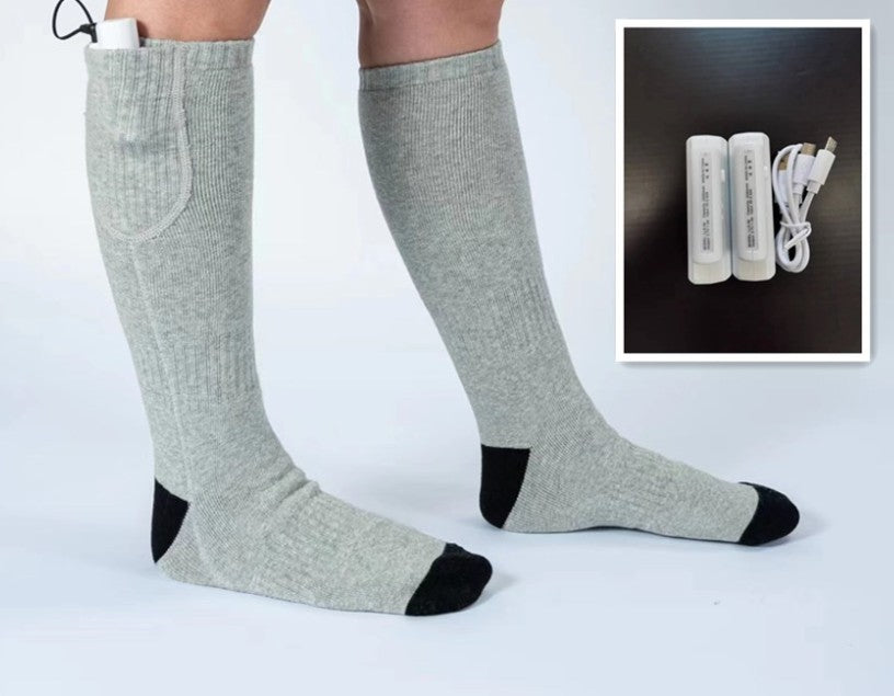 USB Charging Heating Socks Winter Thermal Electric Socks