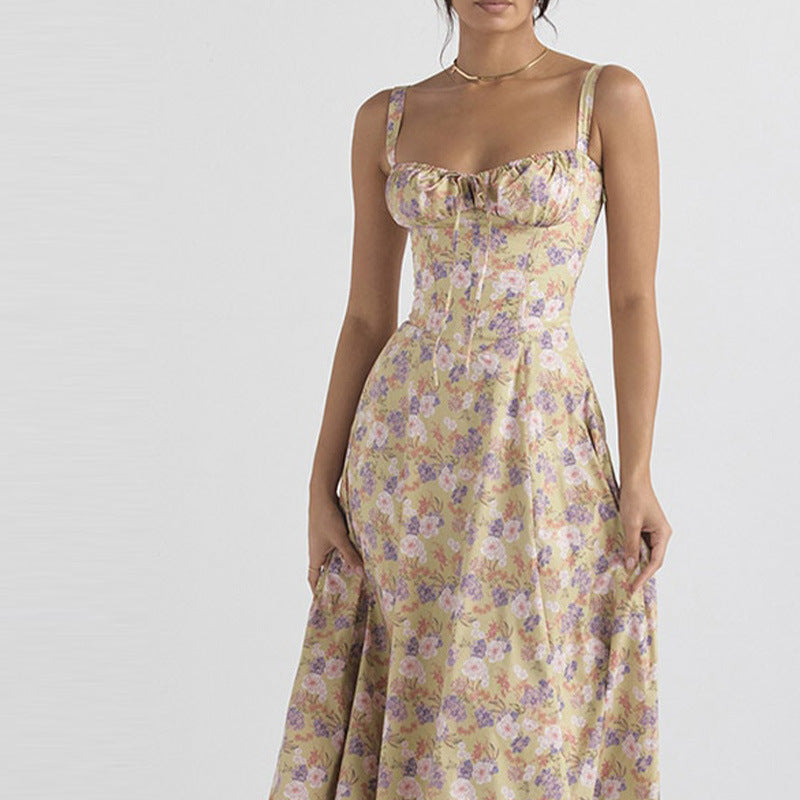 Retro-style dopamine slip dress
