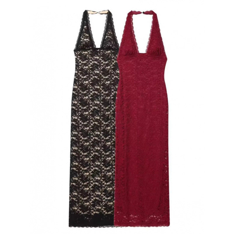 Lace Halter Neck Bodycon Dress