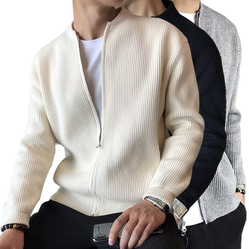 Mens Polyester Knit Cardigan