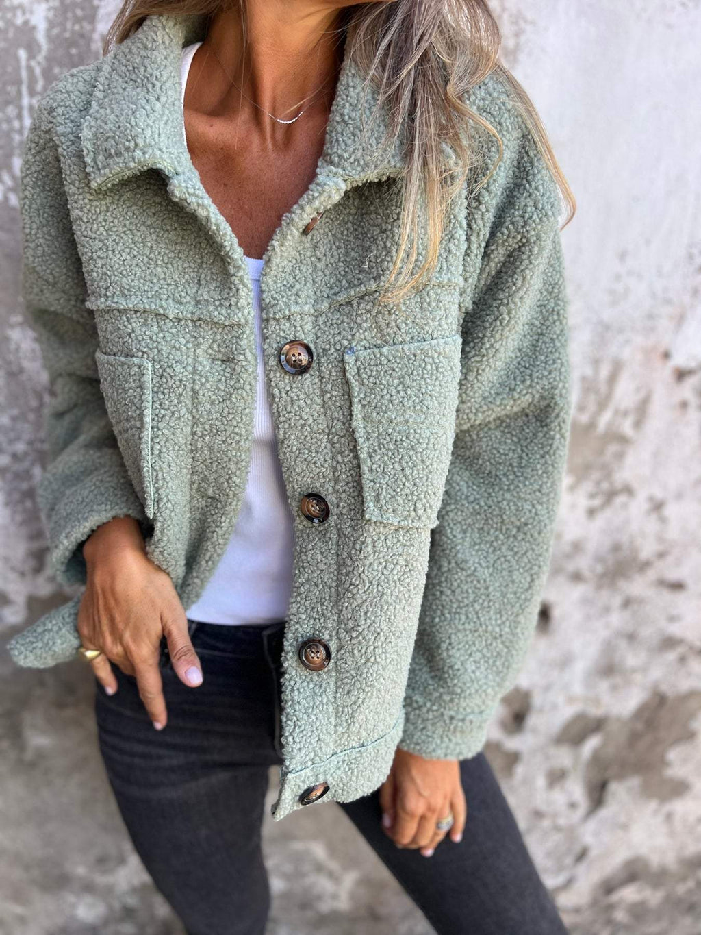 Lapel Wool Blend Jacket