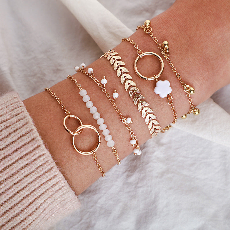 Vintage Layered Floral Bracelet Set