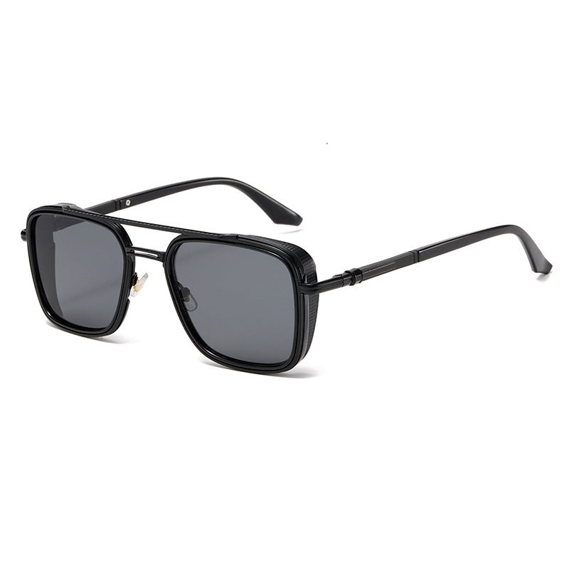 Geometric Metal Double Bridge Sunglasses