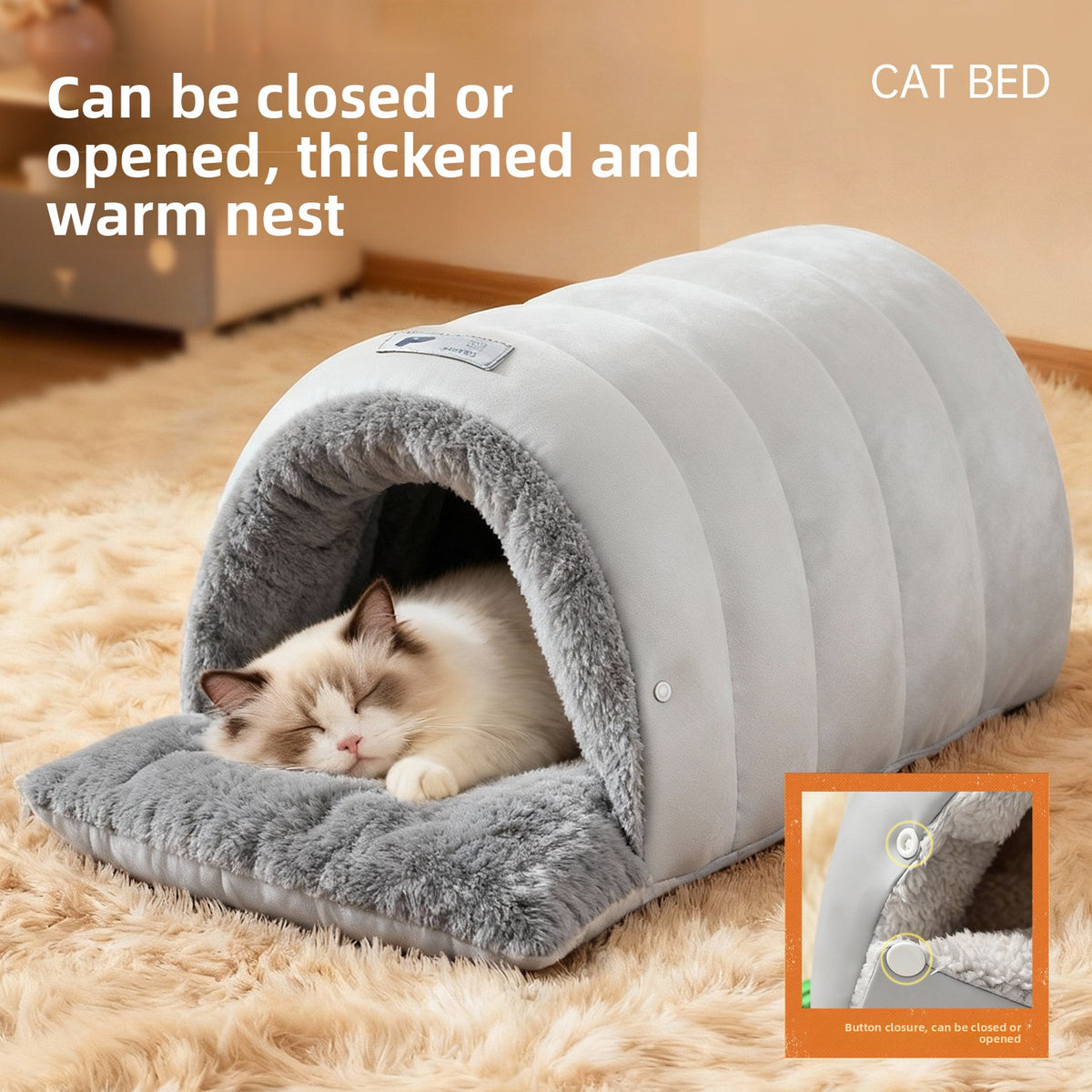 Semi-enclosed leather sleeping bag cat litter