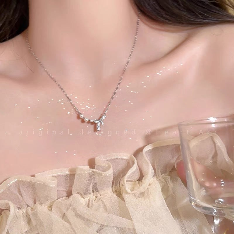 Zircon Bow Necklace for Women