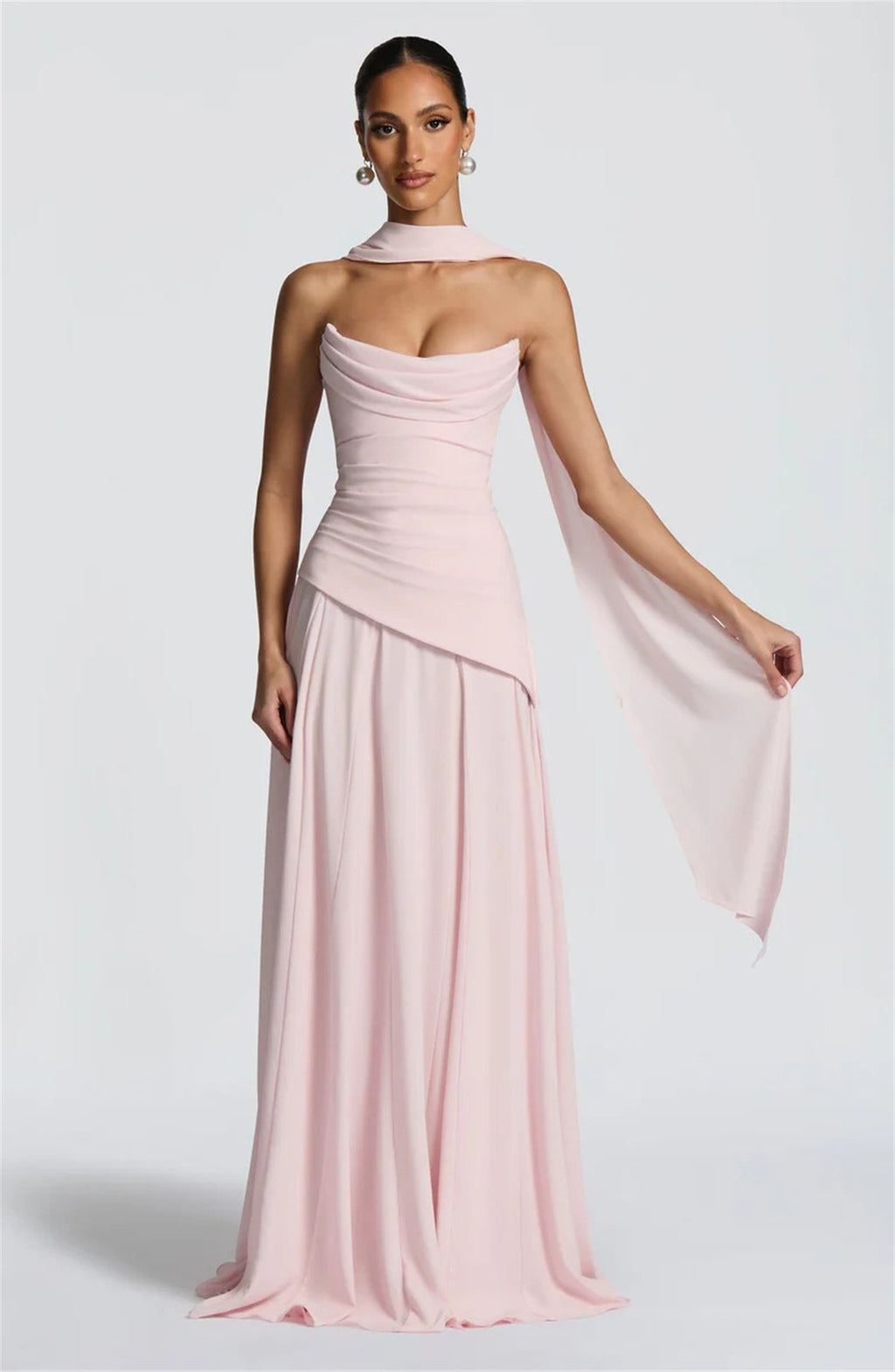 Elegant Sleeveless Tube Top Evening Dress