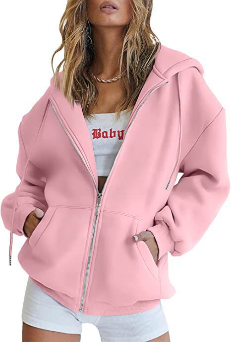 Long-sleeved hooded sweater-style women's coat