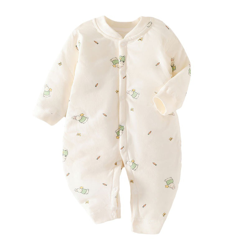 Newborn Infant Baby Winter Warm Cotton Padded Jumpsuit Romper