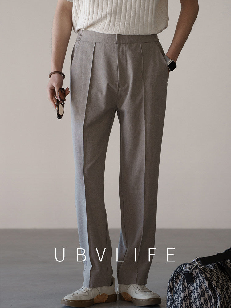 Mens Wool Blend Casual Trousers