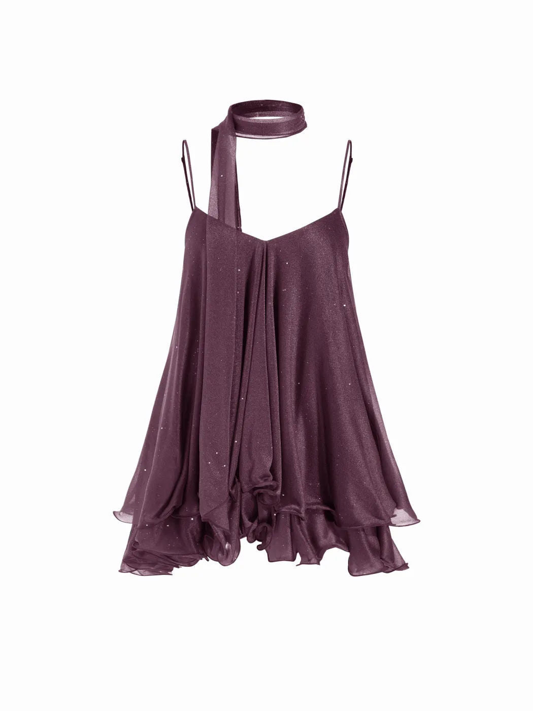 chiffon halter-neck dress