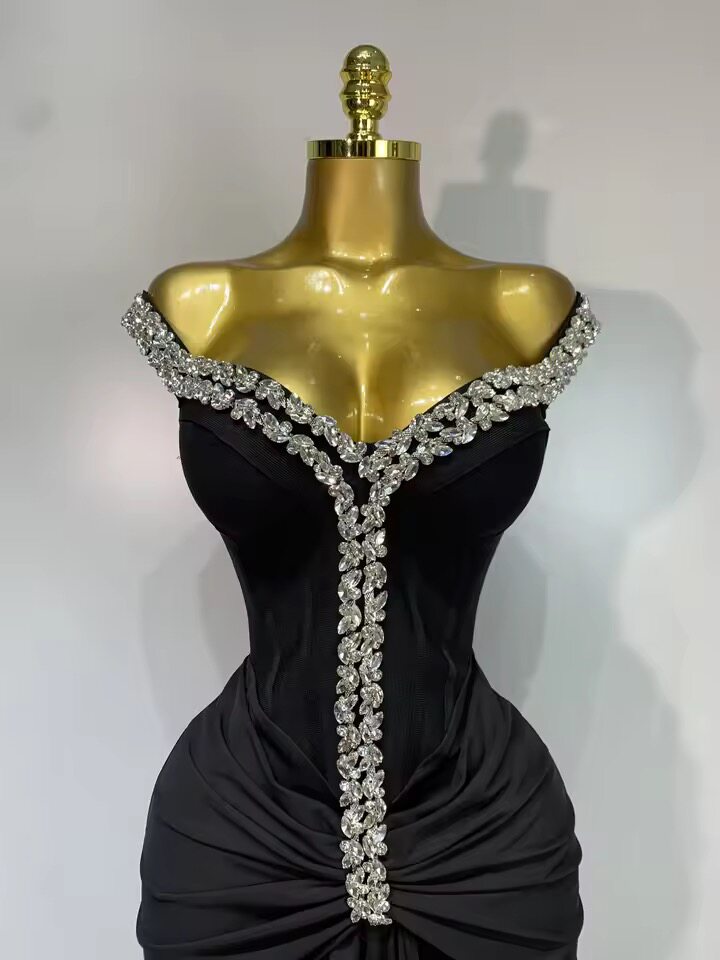 Belted dress cocktail gown for formal event