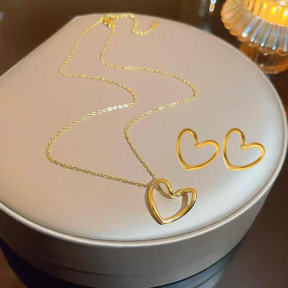 Stainless Steel Earrings and Necklace