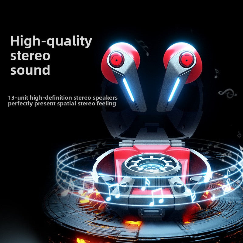 Cyberpunk Metal Bluetooth Headset with Luminous Effect