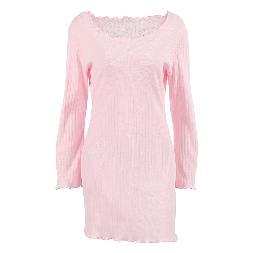 Pure Cotton Knitted Lace Trim Nightgown