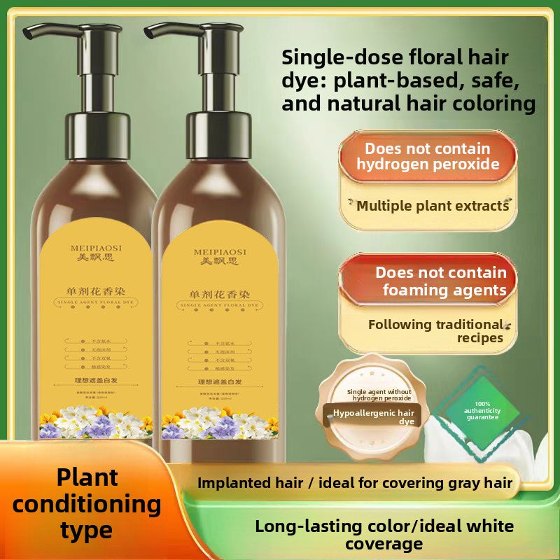 Plant-Based Hair Dye Cream for Gray Coverage