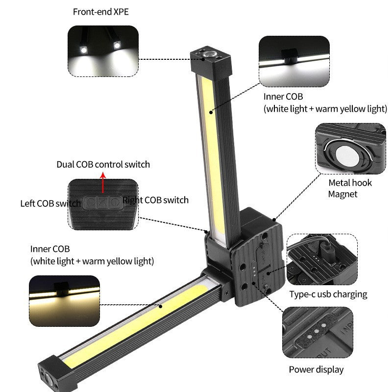 Double-Sided Foldable COB Work Light