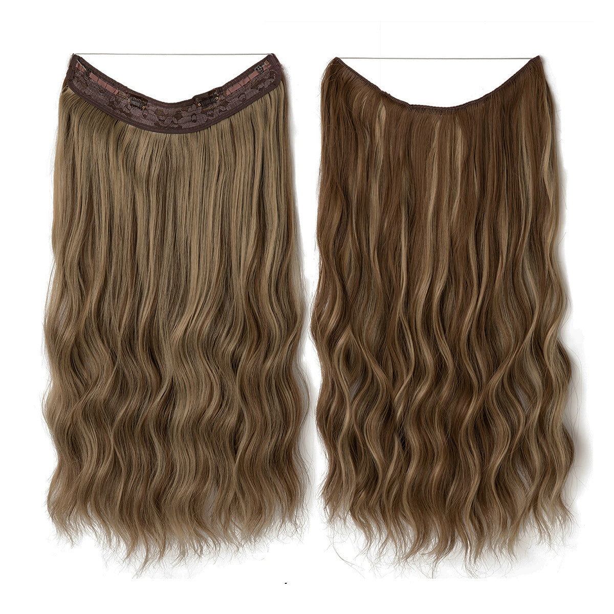 Synthetic Hair Extensions Long Wavy Clip-in