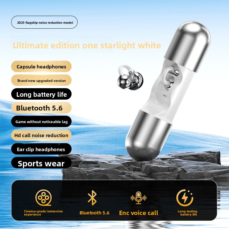 Wireless Clip-On Bluetooth Earphones with Noise Cancellation