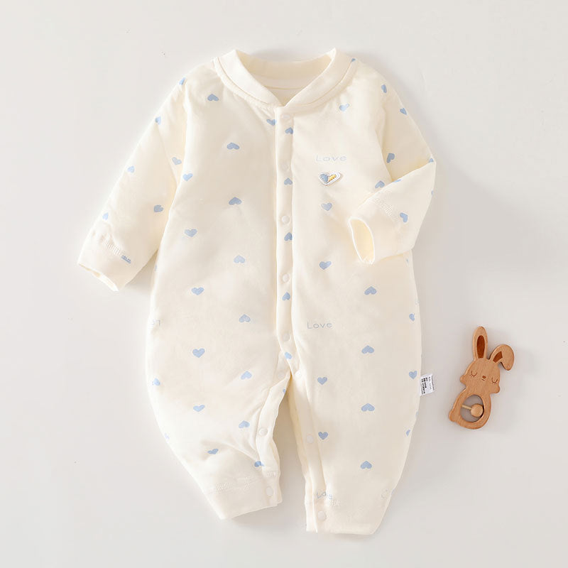 Newborn Infant Baby Winter Warm Cotton Padded Jumpsuit Romper