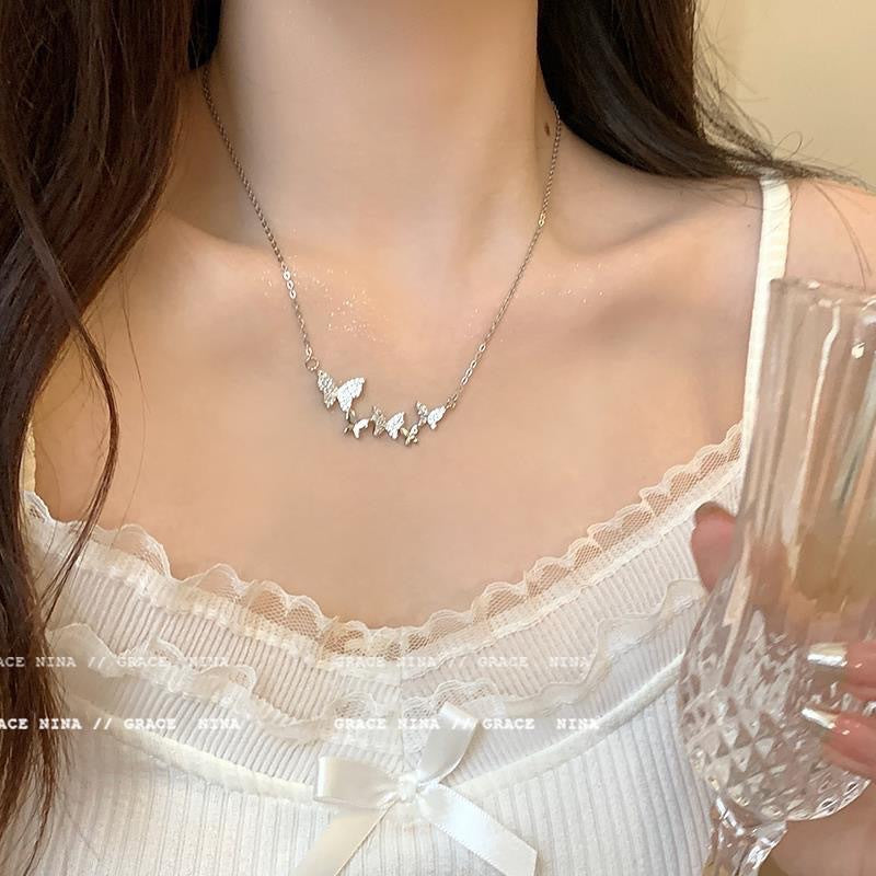 Zircon Bow Necklace for Women