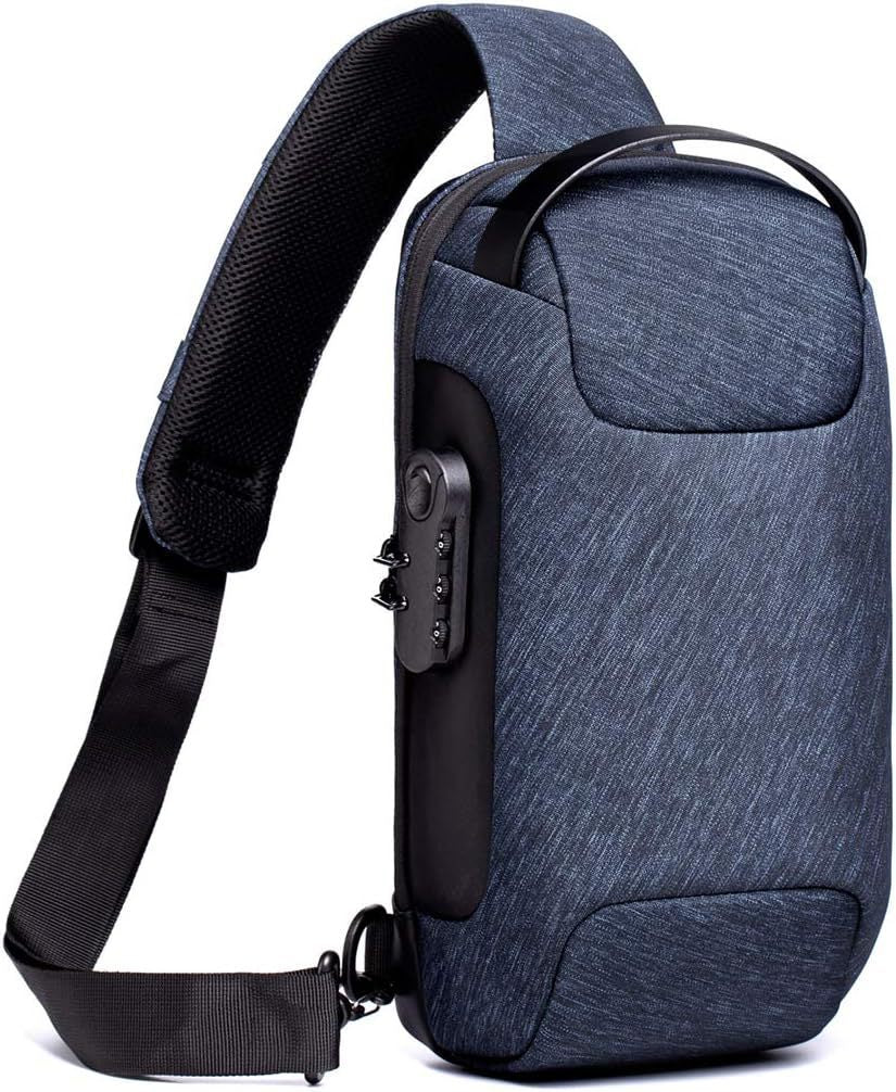 Men's Waterproof Anti-Theft Password Lock Oxford Cloth Chest Crossbody Bag