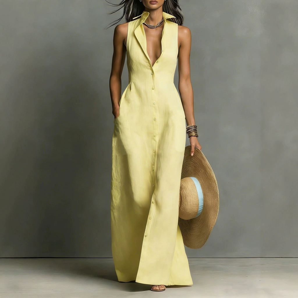 Sleeveless blouse-style dress