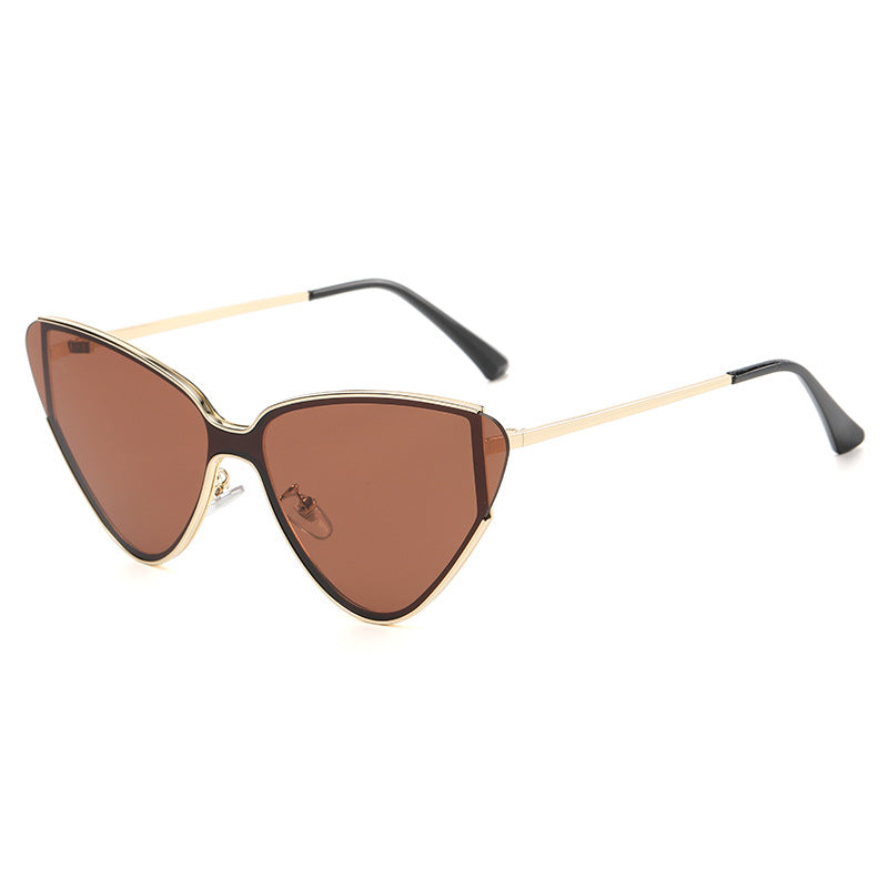 Large Frame Metal Cat Eye Retro Sunglasses