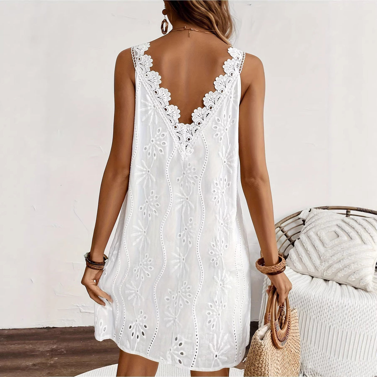 Sleeveless Solid Color Midi Dress